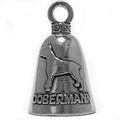 Guardian Bell Doberman Good Luck W Keyring Black Velvet Gift Bag Motorcycle Lead-free Pewter 