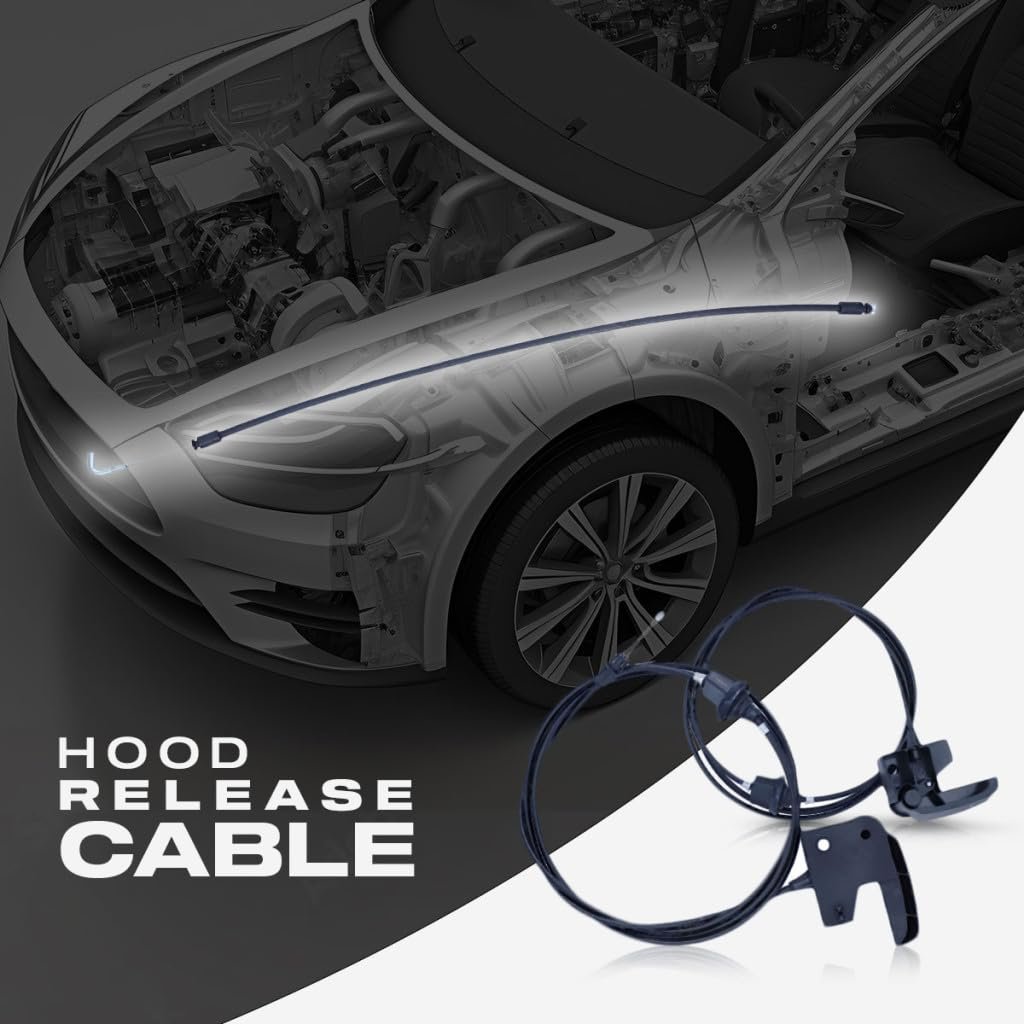 Cadillac Escalade 2002 03 04 05 2006 Hood Release Cable Black Plastic Metal With Handle Replacement For 15142953