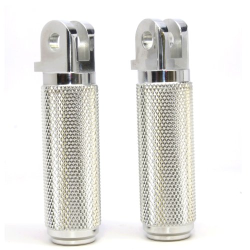 Speed Dealer Billet Aluminum Chrome Plated Knurled Rider Pegs For Triumph Thruxton Motorcycles