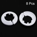 Uxcell 34-35mm Pipe Cover Decoration Pp Plastic Water Escutcheon White 8pcs
