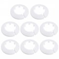 Uxcell 34-35mm Pipe Cover Decoration Pp Plastic Water Escutcheon White 8pcs