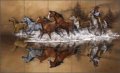 Western Cowboy Ceramic Tile Mural Backsplash 21 25 X 12 75 Stolen Horses By Jack Sorenson Kitchen Shower Decor 