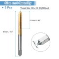 3pcs Straight Flute Thread Tap M5 X 0 8 Metric Titanium Coated Screwing Tapping Tool Thread Milling Machine Taps High-speed
