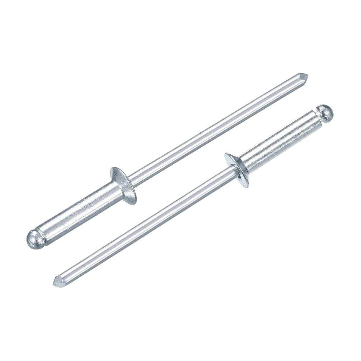 100 Pcs 8 In X 1 2 Countersunk Head Blind Rivets Zinc Plated Carbon Steel Grip And Mandrel Cap Silver