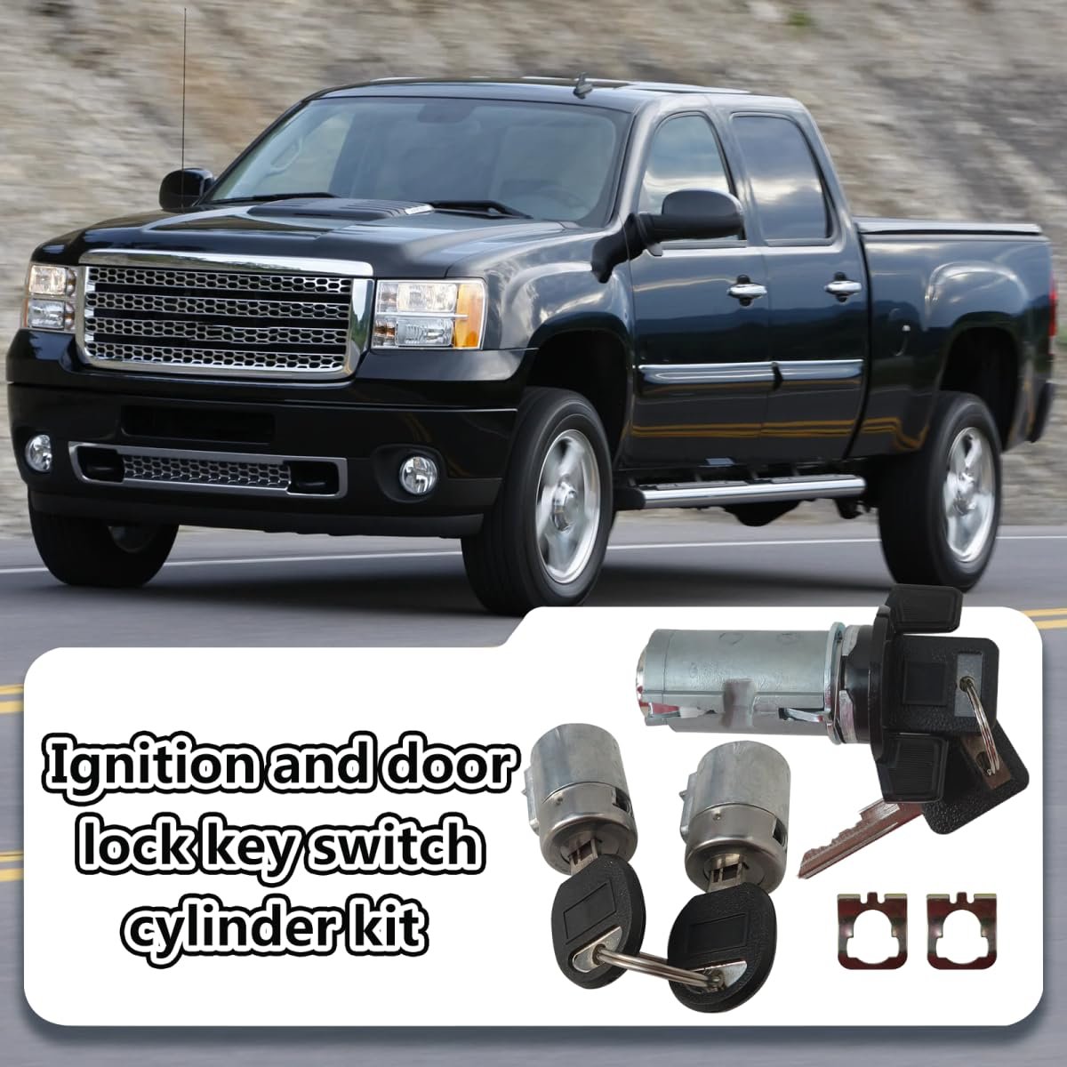 Ignition Key Switch Cylinder Set 701400 700843 Lock Kit Fit For Chevrolet C2500 Silverado Cab Chassis 2-door 4 3l 262cu In V6
