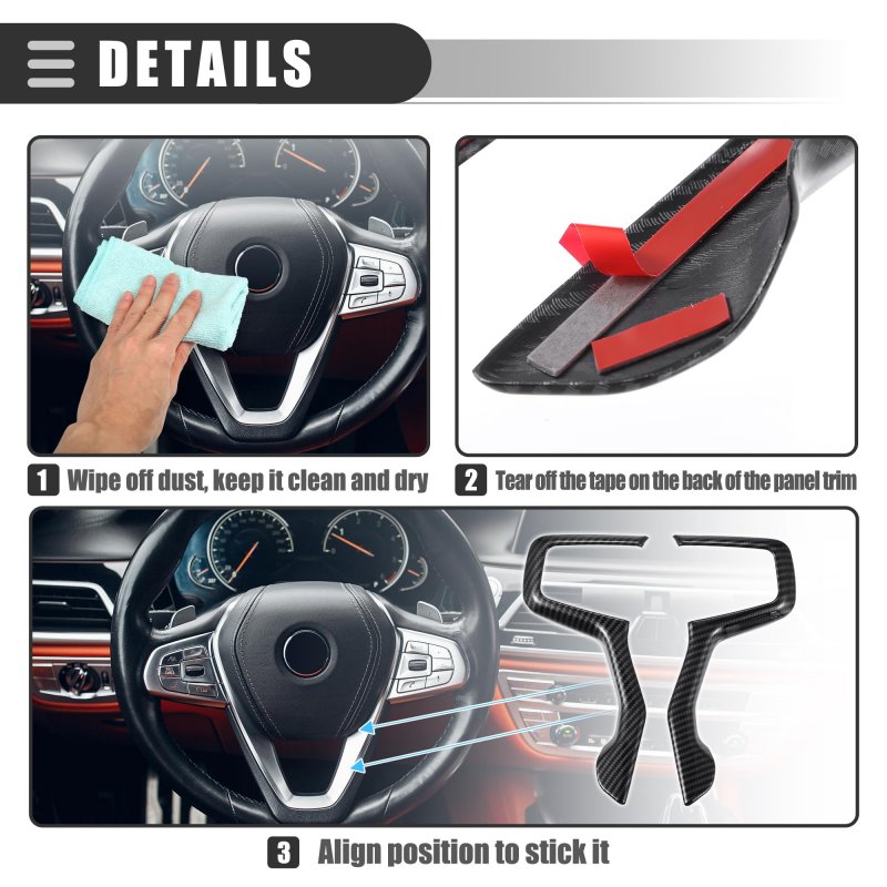 Carbon Fiber Steering Wheel Trim Cover Interior Panel Decor Sticker For Chevrolet Silverado Suburban Tahoe Blazer 2020-2022 Abs