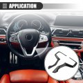 Carbon Fiber Steering Wheel Trim Cover Interior Panel Decor Sticker For Chevrolet Silverado Suburban Tahoe Blazer 2020-2022 Abs