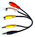 Rca To 3 5mm A V Jack Audio Cable Black Male Connector 
