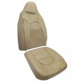 Ecotric Seat Bottom Cover Front Driver Passenger Top Compatible With 1999 2000 Ford F250 F350 F450 Lariat Tan