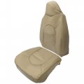 Ecotric Seat Bottom Cover Front Driver Passenger Top Compatible With 1999 2000 Ford F250 F350 F450 Lariat Tan