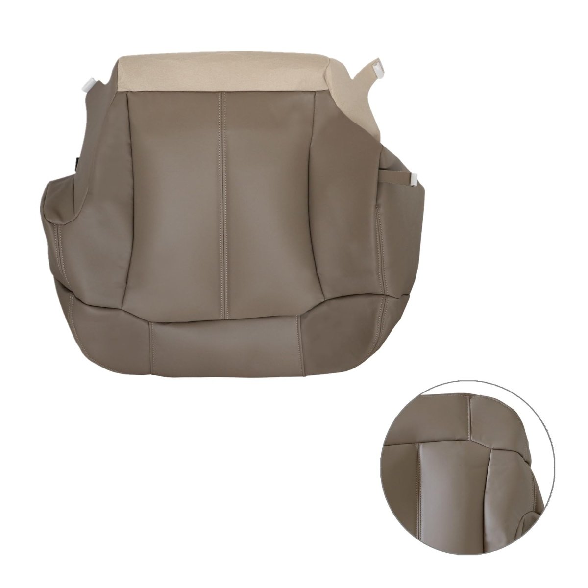Driver Side Bottom And Top Lean Back Replacement Leather Seat Covers Foam Cushion Med Tan For Chevy Silverado 1500 2500 1999