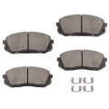 Front D1855 Ceramic 4pcs W Hardware Disc Brake Pad Set 
