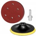Hifrom 5-inch 125mm Hook And Loop Backing Pad M14 Drill Adapter 50 Pieces 6 Holes 320 Grit Sandpaper Assortment Replacement For