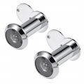 Door View Solid Brass 220-degree Viewer With Cover For 1-3 8 To 2-3 Inch Thick Doors Polished Chrome Finish 2 Pcs 
