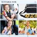 Senya Sunflower Black 2 Pack Soft Auto Seat Belt Cover Seatbelt Shoulder Pad For More Comfortable Driving 10 X 7 Inch