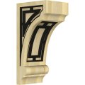 Ekena Millwork Corw03x04x08ditrblrw Diane Recessed W Ironcraft Traditional Inlay Wood Corbels 3 1 W X 4 D 8 H Rubberwood 