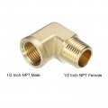 Uxcell Brass Pipe Fittings 1 2 Inch Npt Male X Female 2pcs 90 Degree Barstock Street Elbow Forged Hose Adapter For Gas Air Oil