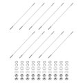 10pcs Double Ended Stud Screws M3x140mm 304 Stainless Steel Dual Threaded Rod Bolts With Nuts And Flat Lock Washers End Screw 