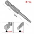 Uxcell 8 Pcs H3 Magnetic Hex Head Screwdriver Bits 1 4 Inch Shank 2-inch Length S2 Power Tools