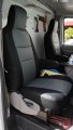Iggee For Ford E-150 E-250 E-350 Van Custom Made Original Fit Premium Leatherette Front Seat 2 Armrest Covers Black Charcoal 