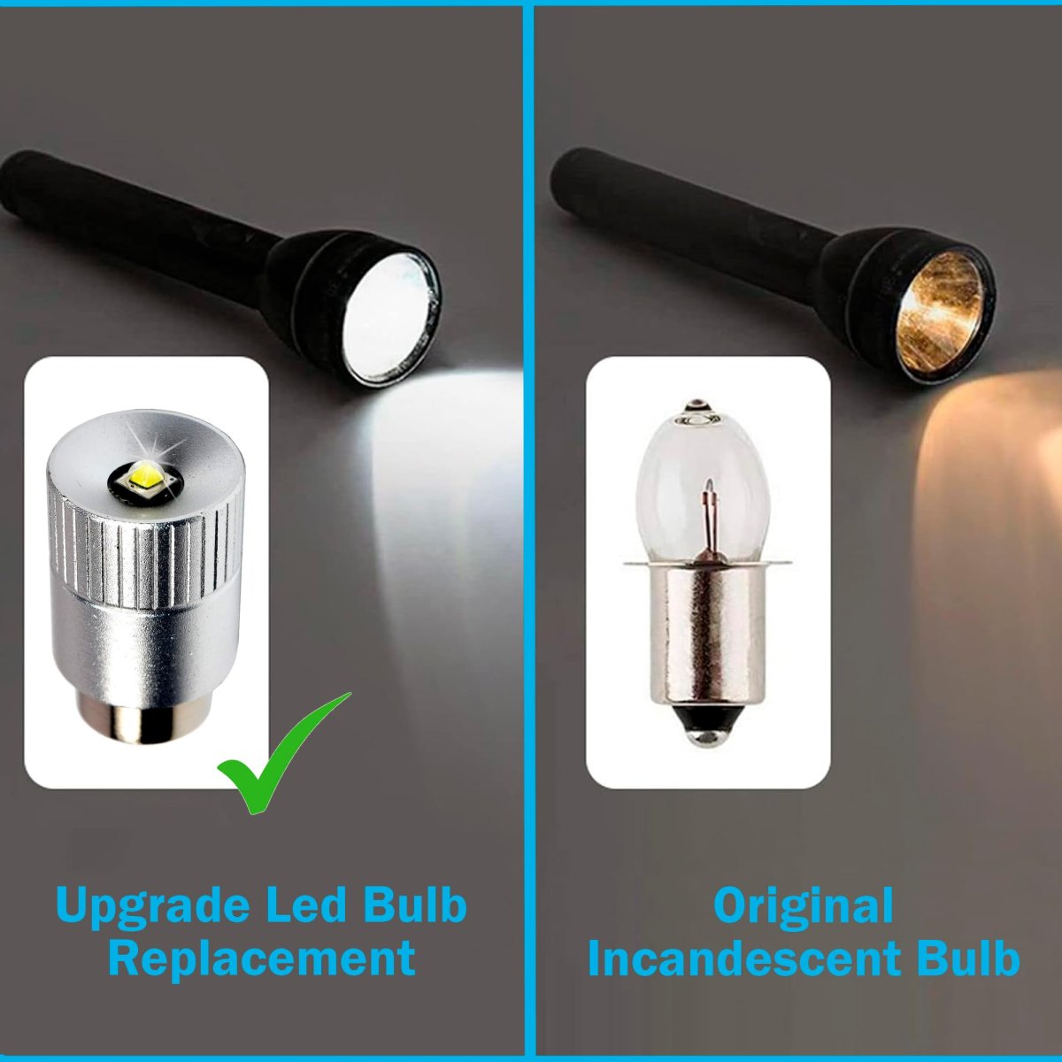 Flashlight Kit For Maglite 3 D Cell Flashlights St3d016 S3d015 St3d036 S3d096 Tempered Glass 52x2 Mm Lens And 3w 300lm Led Bulb