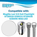Flashlight Kit For Maglite 3 D Cell Flashlights St3d016 S3d015 St3d036 S3d096 Tempered Glass 52x2 Mm Lens And 3w 300lm Led Bulb