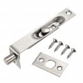 Uxcell Flush Bolt 4 Inch Stainless Steel Door Concealed Slide Lock Latch For Wood Composite Doors Double Silver Tone