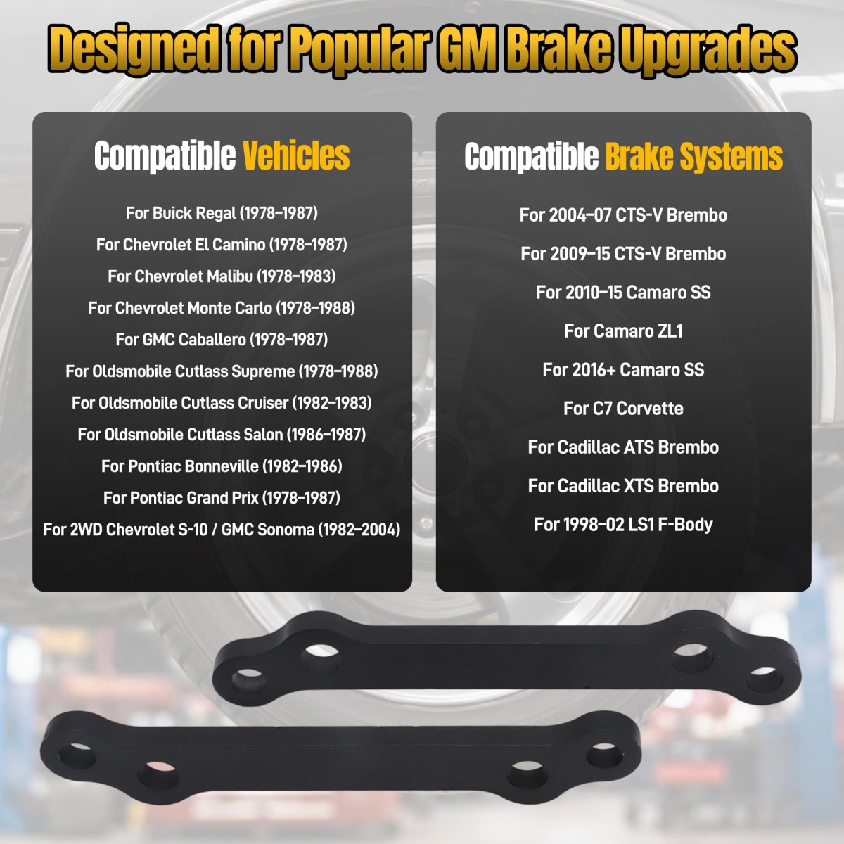 Brake Conversion Brackets For S-10 And G Body Laser Cut High Carbon Steel With Grade 12 9 Mounting Hardware 12mm 14mm Options