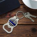 Graphics More Thin Blue Line American Flag Keychain With Bottle Cap Opener