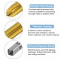 Uxcell Metric Thread Tap M5 X 0 8 H2 100mm Extra Long Titanium Coated M35 High Speed Steel Straight Flute Screw Milling Machine