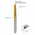 Uxcell Metric Thread Tap M5 X 0 8 H2 100mm Extra Long Titanium Coated M35 High Speed Steel Straight Flute Screw Milling Machine
