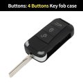 Key Shell Caseless Entry Remote Key Fob Replacement For Porsche Cayenne 2005-2006 2008-2011 4 Buttons Kr55wk45022