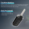 Key Shell Caseless Entry Remote Key Fob Replacement For Porsche Cayenne 2005-2006 2008-2011 4 Buttons Kr55wk45022