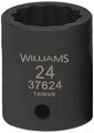 Williams 37624 1 2-inch Drive 24mm Standard Impact Socket 12-point 