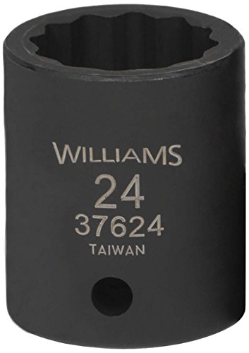 Williams 37624 1 2-inch Drive 24mm Standard Impact Socket 12-point