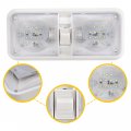 Kuafu 5 Pack Rv Ceiling Lights 12v Led Double Dome Interior Camper Car Trailer On Off Switch Lighting Clear Lens