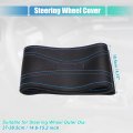Uxcell Hand Sewn Steering Wheel Cover Blue Stitch With Needle Thread Universal Fit 14 6-15 2 Inch 37-38 5cm Dia For Car Truck