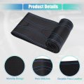 Uxcell Hand Sewn Steering Wheel Cover Blue Stitch With Needle Thread Universal Fit 14 6-15 2 Inch 37-38 5cm Dia For Car Truck