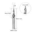 Uxcell Tapered Ball Nose End Mill Uncoated Solid Carbide 2 Flute Spiral Milling Cutter 0 5mm Radius 1mm Diameter 6mm Shank 45mm