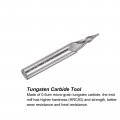 Uxcell Tapered Ball Nose End Mill Uncoated Solid Carbide 2 Flute Spiral Milling Cutter 0 5mm Radius 1mm Diameter 6mm Shank 45mm