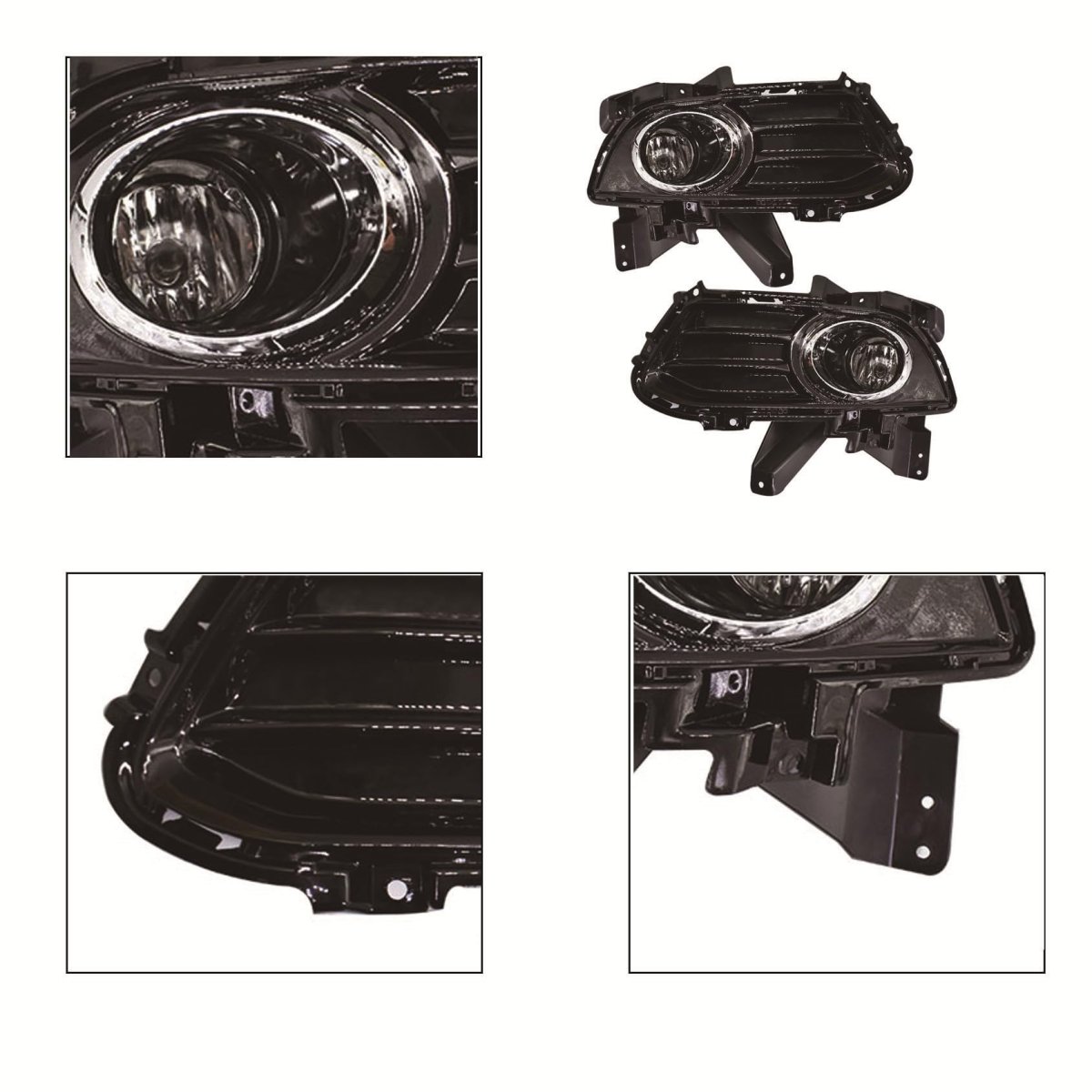 Fog Light Assemblies With Lamp Frame Set For Fusion 2013 2016 Black And Clear Replacement Ds7z 15266 B A 1 Pair