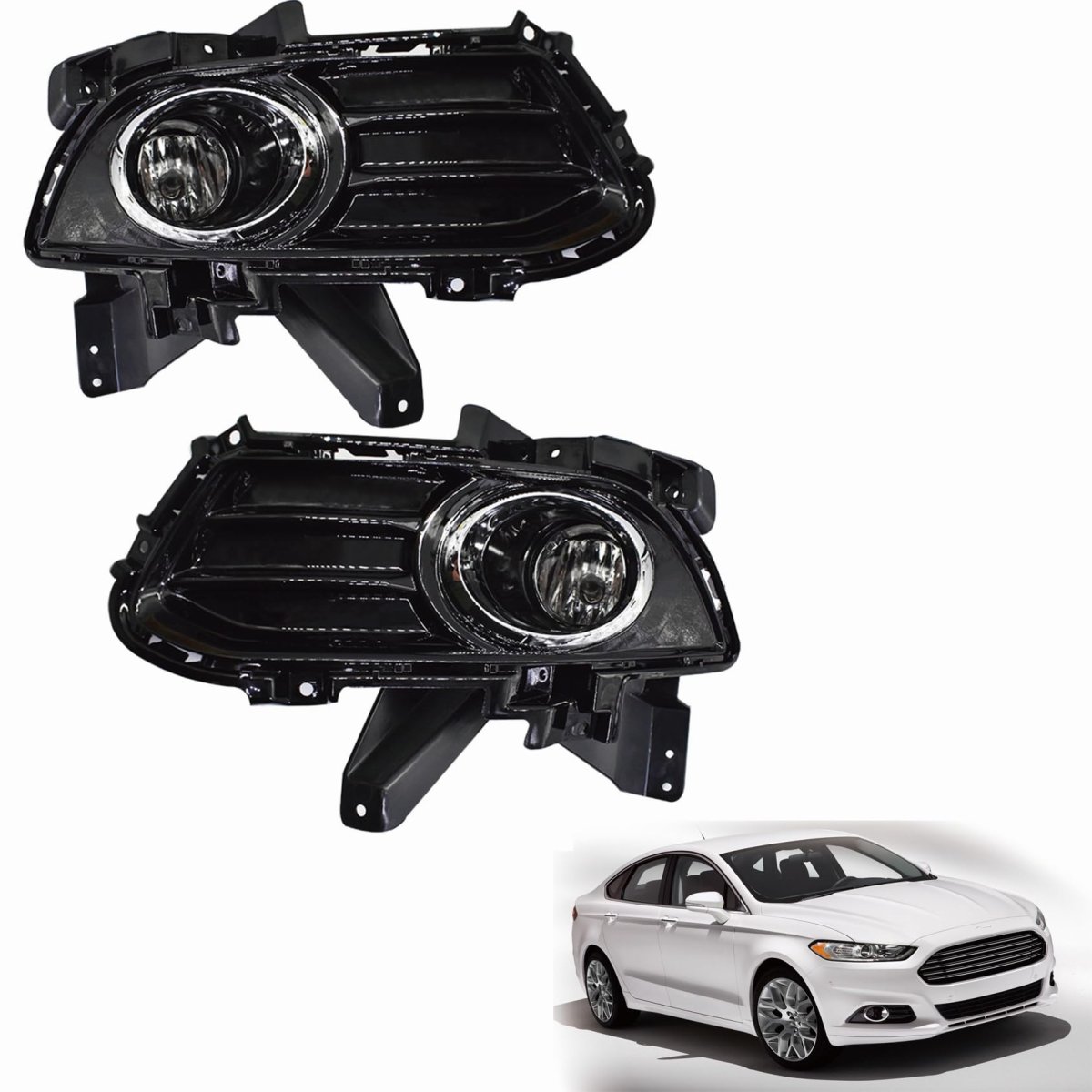 Fog Light Assemblies With Lamp Frame Set For Fusion 2013 2016 Black And Clear Replacement Ds7z 15266 B A 1 Pair
