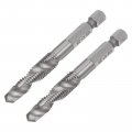 Uxcell Combination Drill And Tap Bit 1 4 Hex Shank M8 X 25 Metric Uncoated High Speed Steel 4341 Spiral Flute Drilling Tapping