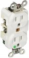 Hubbell Hbl8200w Duplex Receptacle Hospital Grade 15 Amp 125v 5-15r White 