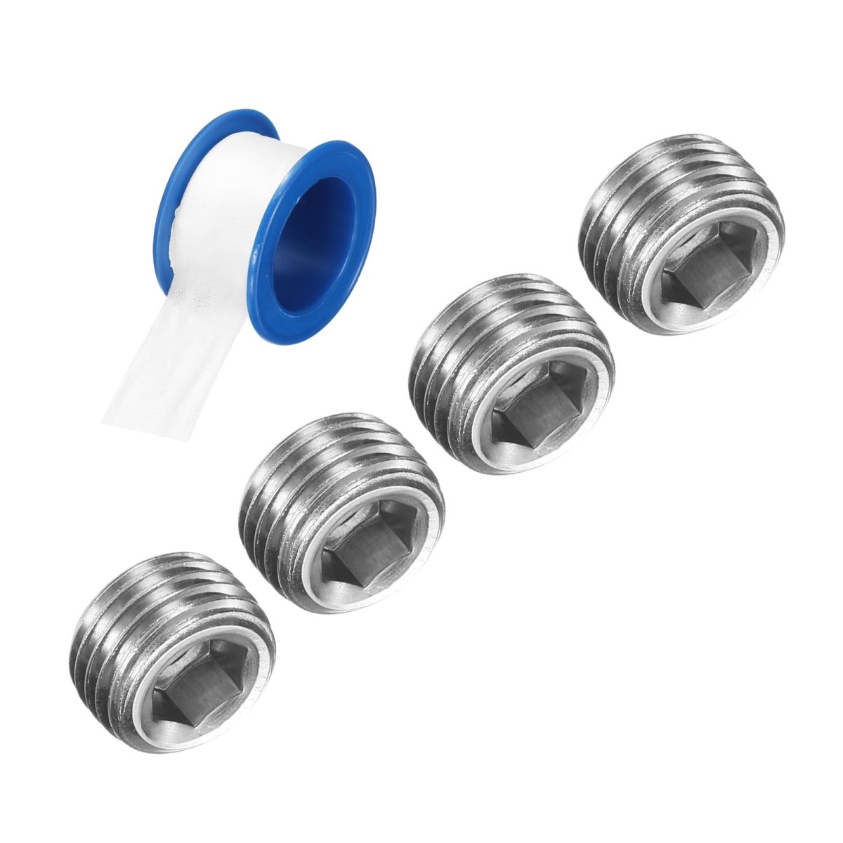 4pcs M10x1x10 304 Stainless Steel Pipe Plug Fitting Male Thread Internal Hex Socket Cap Countersunk For Sealing Port Pneumatic