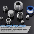 4pcs M10x1x10 304 Stainless Steel Pipe Plug Fitting Male Thread Internal Hex Socket Cap Countersunk For Sealing Port Pneumatic