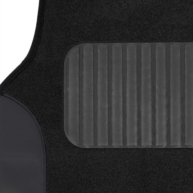 Polypro Black Car Seat Covers Full Set With Matching Carpet Floor Mats Universal Fit For Cars Trucks And Suv Includes Split