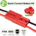 175a Battery Quick Connect Kit For 1 0 Wire 12-36v Terminal Connectors With Dust Covers Car Atv Winch Trailer And Trolling