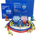 Zeny Diagnostic A C Manifold Gauge Set R22 R134a R410a Refrigeration Kit Brass Auto Serivice 4ft W Case 1 4 Sae Fittings