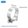 Uxcell 4pcs T-bolt Hose Clamp Working Range 68-73mm 201 Stainless Steel Intake Intercooler Clamps Adjustable Tube For Tubes